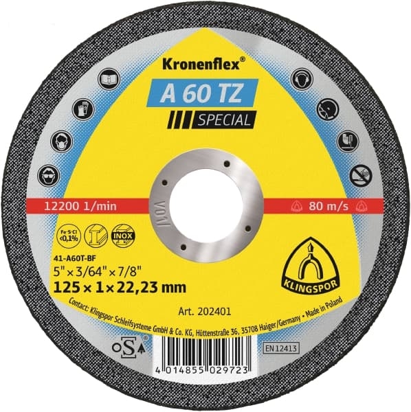 Klingspor Trennscheibe 125X1X22,23 Extra A 60 TZ